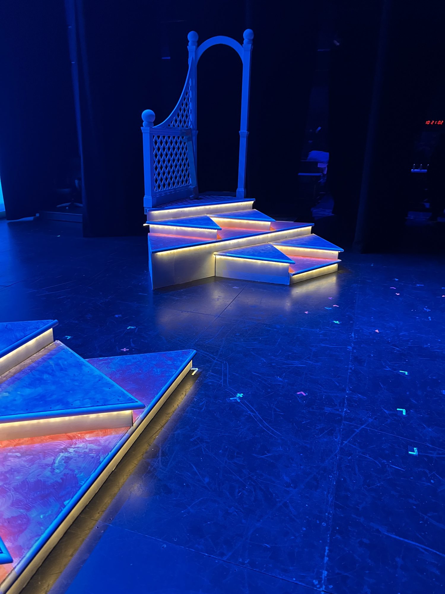 Onstage under show light