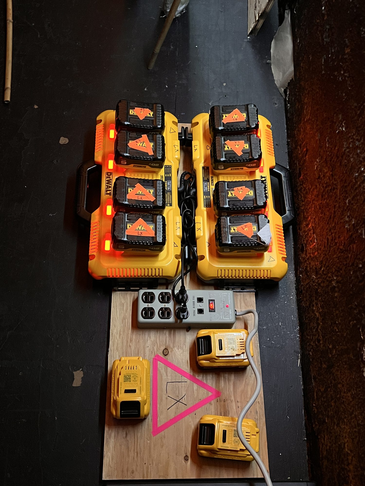 Backstage charging station