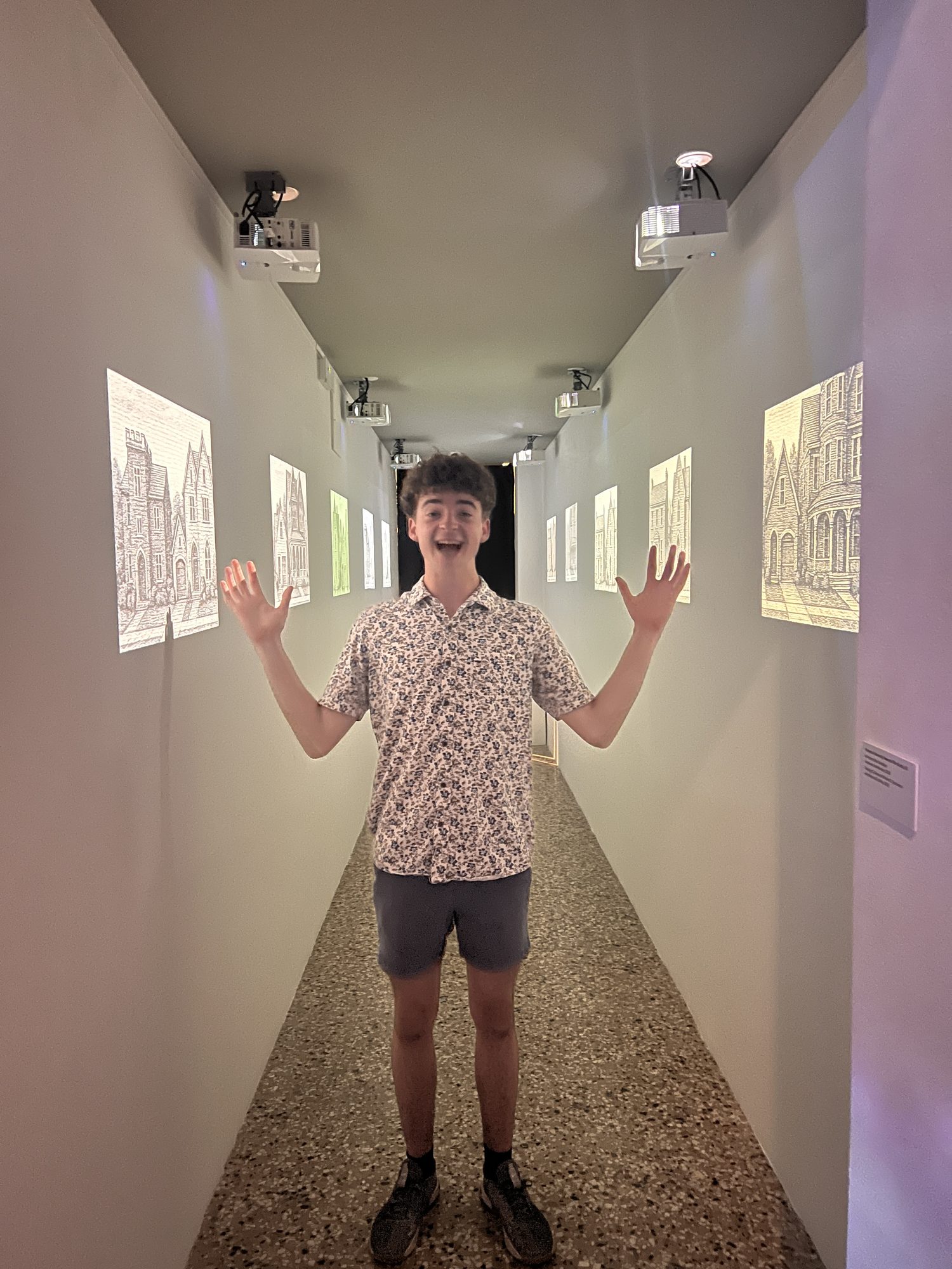 In the corridor at Palazzo Mora