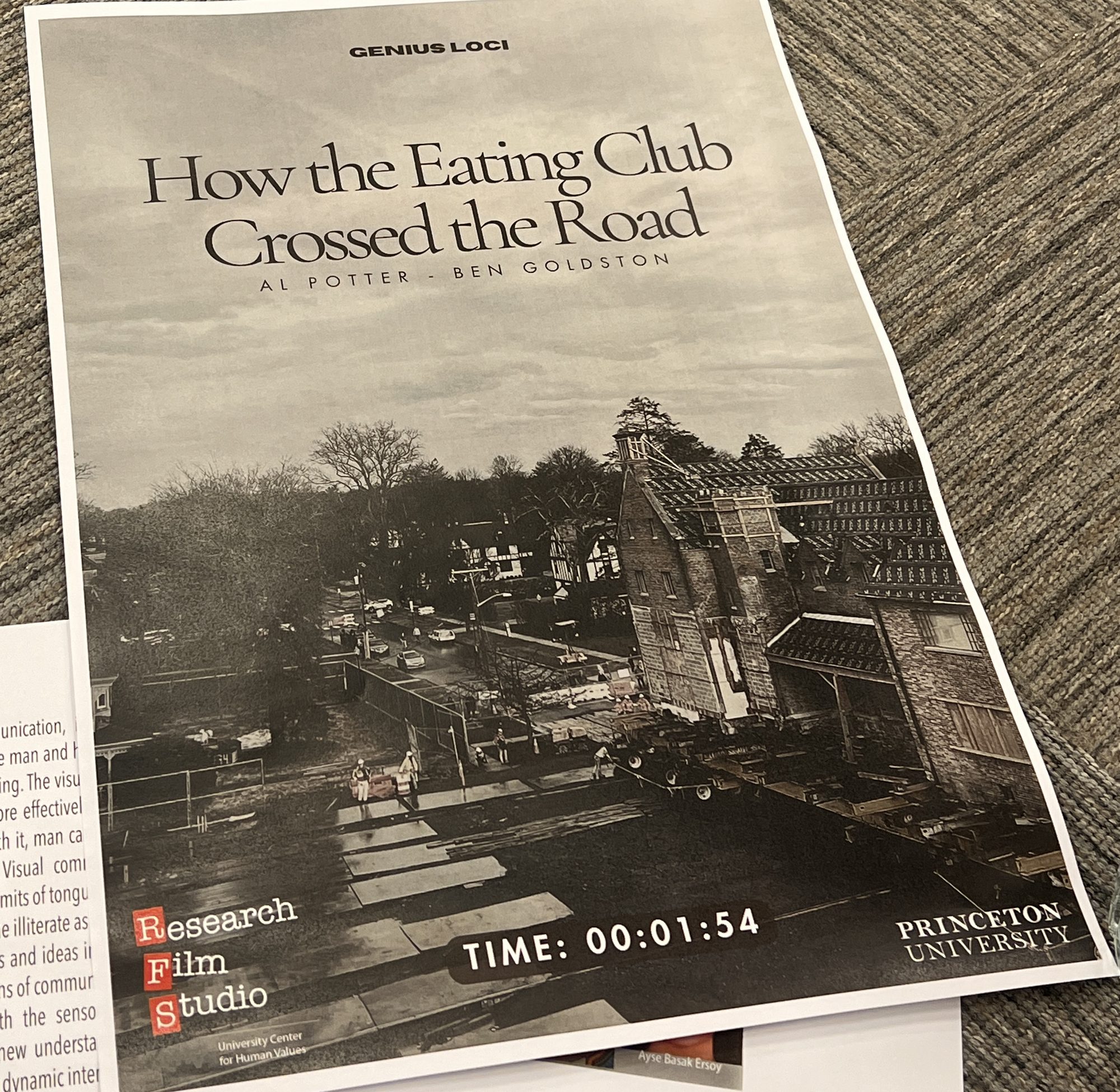 How the Eating Club Crossed the Road, Genius Loci program